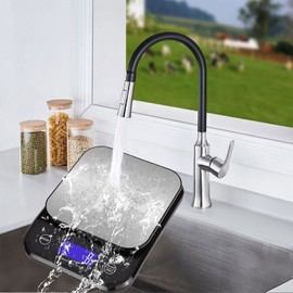 Upgrade Küchenwaage Wasserdicht IP67, 5kg Küchenwaage Digital USB, 0,1 g / 0,01 OZ Genaue Unze und Gramm Geeignet zum Abnehmen, Backen und Kochen, Edelstah
