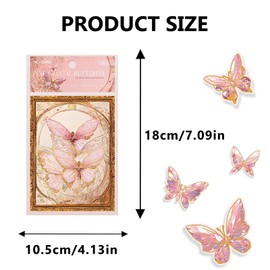 WJWINER 30 Pieces with 3 Themes Butterfly Sticker Set, Scrapbooking Stickers, Transparent Decorative Stickers, 3D Butterfly Wall Stickers, for DIY Photo Album, Diary, Scrapbooking, Luggage