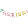 Gold Glitter Flock I'm 40 Banner, Cheers to 40 Years/Happy