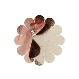 Allereya Vintage Crystal Star Stud Earrings Boho Rhinestone Star Earrings Silver Cz Starburst Stud Earrings Sparkly Cubic Zirconia Earrings Jewelry for Women and Girls