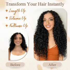 Curly Clip in Hair Extensions,4PCS 20 Inch 100％ Pure Protein Silk Hair Extensions long Soft Natural Hairpiece Lace Weft Curly Wave Clip Ins Extensions Invisible for Women(Medium Brown)