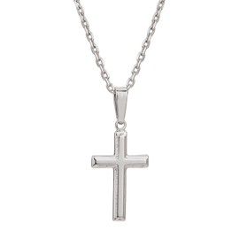 Vanbelle Rhodium Plated 925 Sterling Silver Cross Pendant Necklace for Womens
