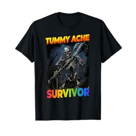 Tummy Ache Survivor Edgy Skeleton T-Shirt
