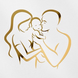 Decal Stickers of Lovely Family Dad Mom Children (Metallic Gold) (Set of 2) Premium Waterproof Vinyl Decal Stickers for Laptop Smartphone Car Dirt Bike Wall Room Mason - BICVER100h861GOW19Y24