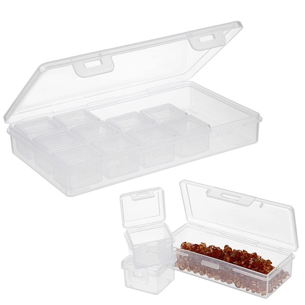Sumnacon Transparent Bead Case Parts Storage Case with Lid, Independent, Accessory Parts, Accessory Parts, Storage Box, 13 Pieces