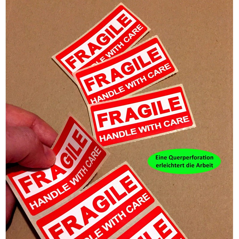 BT-Label 650 Warning Labels Fragile Stickers 78 x 36 mm