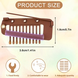 12 Pcs Chunni Clips with Safety Pins,10-Teeth Strong Dupatta Clips Chuni Extension Hair Clips for Wigs Duppatta Hack Hijab Tikka Setting Grip Hair Clips Wig Clip Indian for Women Girls