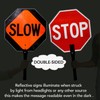 Faittoo Stop Slow Sign with Metal Handle, 2-Pack 18" x