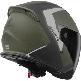 Bogotto H586 BT Illus Bluetooth Jet Helmet, Matte Black / Green, XL