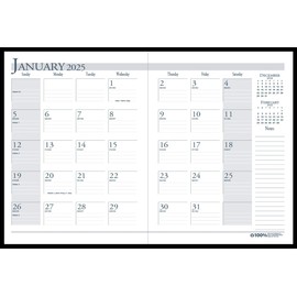 House of Doolittle 2025 Economy Calendar Planner, Monthly, Black Cover, 7 x 10 Inches, December - January (HOD260602-25)