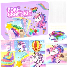 Bastelset Kinder ab 4-10 Jahre,Basteln Mädchen 5 6 7 Jahre,6 Stück DIY Set Poke Art Basteln Kinder,Craft and Art Kit for Girls Boys,Kreativ Set für Kindergeburtstag Geburtztag Geschenk für 4-12 Jahre