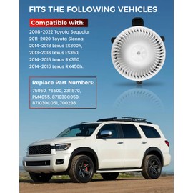 Btongint Brushless HVAC Heater Blower Motor, Compatible with 2008-2022 Sequoia - Like & 2011-2020 Sienna - Like Vehicles, Replaces 87103-0C051, 700298, TO3126128