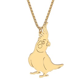 LONYOO Scarlet Macaw Parrot Necklace Stainless Steel Chain Pendant Dainty Bird Necklace for Women Girls Charms Gifts, Stainless Steel, No Gemstone