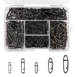 Nexlynk 330 Pcs Black Lure Clips, 5 Sizes Quick Change Fishing Speed Clips