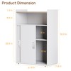 Adjustable Storage Cabinet with Sliding Doors, Multi-Functional Organizer with 2-Tier