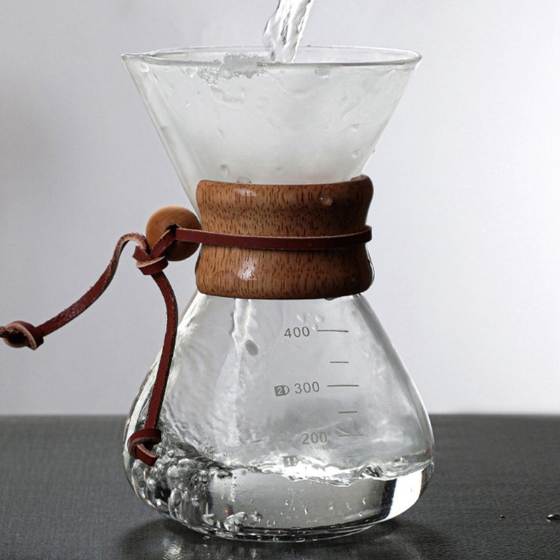 Pour Over Coffee Maker 400ml Double Layer Filter V Spout