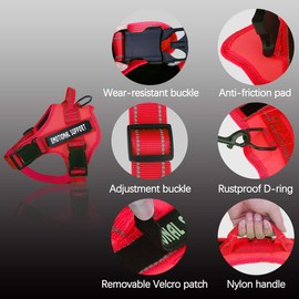 voopet Service Dog Harness, No-Pull Emotional Support Pet Vest Harness, Reflective Breathable and Adjustable Pet Halters for Small Medium & Large Dogs (with 4 PCS Removeable Tags)