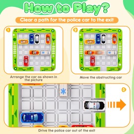 Parking Games, Board Games from 6 Years, Car Toy Storage Game, Logic Game with 360 Levels, Thinking Logic Puzzle Games from 3 4 5 6 7 8 Years, Children's Toy Family Game Travel Game Patience Game