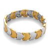 WOWORAMA Two Tone Bangle Bracelet for Women Chunky Gold Silver