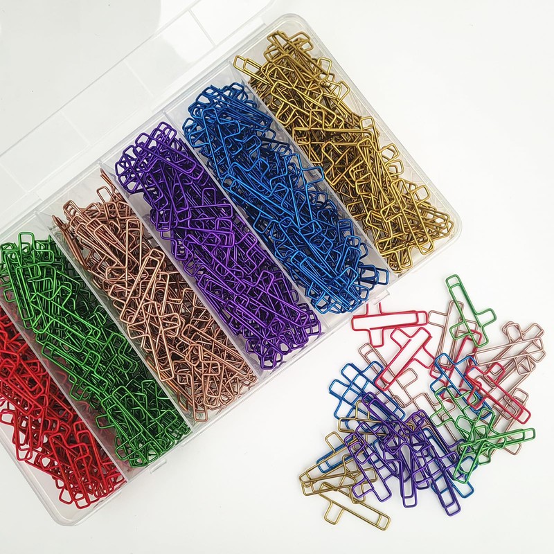Cute Cross Paper Clips (180 Pack), Colored Cross Paper Clips,