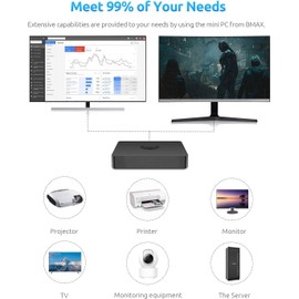 BMAX Mini PC 8GB DDR4 128GB eMMC Win-11 Pro Intel Gemini Lake N4000 (up to 2.6GHz) Mini Desktop Computer Micro PC 4K@60Hz, HDMI 2.4G/5G Dual WiFi, Gigabit Ethernet Bluetooth 4.2, Mini Computer