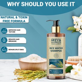 Rice Water Shampoo for hair with Rosehip oil 200ml (6.76oz) Rice Water for Hair Growth & Smooth Hair | Made with all natural ingredients No minerals and preservatives.