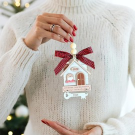Our First Home Ornament,2024 New House New Beginning Decor | Wooden New House Christmas Ornament, 2D Housewarming Home Keepsake for New Homeowner