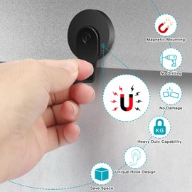 FYY FYY Magnetic Wreath Hanger, 2 Pack Heavy Duty Magnets with Hook for Refrigerator, Christmas Decoration Magnetic Hooks for Metal Front Door, Cruise Hook Hanger for Hanging Cabins Grill Coat Pattern 1