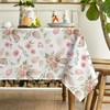 Horaldaily Easter Tablecloth 60×84 Inch Rectangular, Bunny Ear Flowers Spring