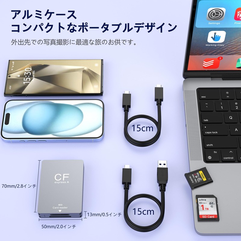 CFexpress Type B & SD Card Reader, 2 in 1,