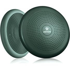 The BODYMATE Ball Seat Cushion is a versatile balance pad designed to enhance core strength, improve posture, and aid in rehabilitation. Measuring 34 cm in diameter, this inflatable cushion features a nubbed surface for added massage benefits. 