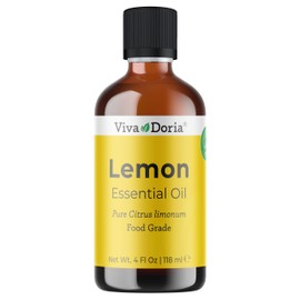 Viva Doria Lemon Essential Oil, 100% Pure, Natural Lemon Essential Oil, Undiluted, for Aromatherapy | Food Grade, 118 mL (4 Fluid Ounce)