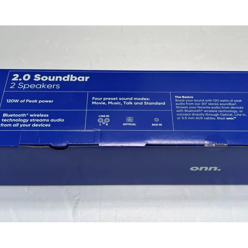 Onn 30 Inch Blast Soundbar 120-Watt 2.0 Channel Soundbar Speakers