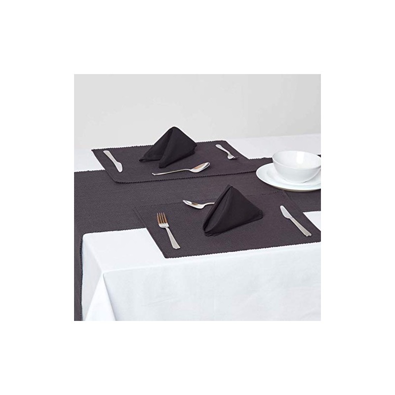 Homescapes - Four - Black - Napkins - 100% Cotton