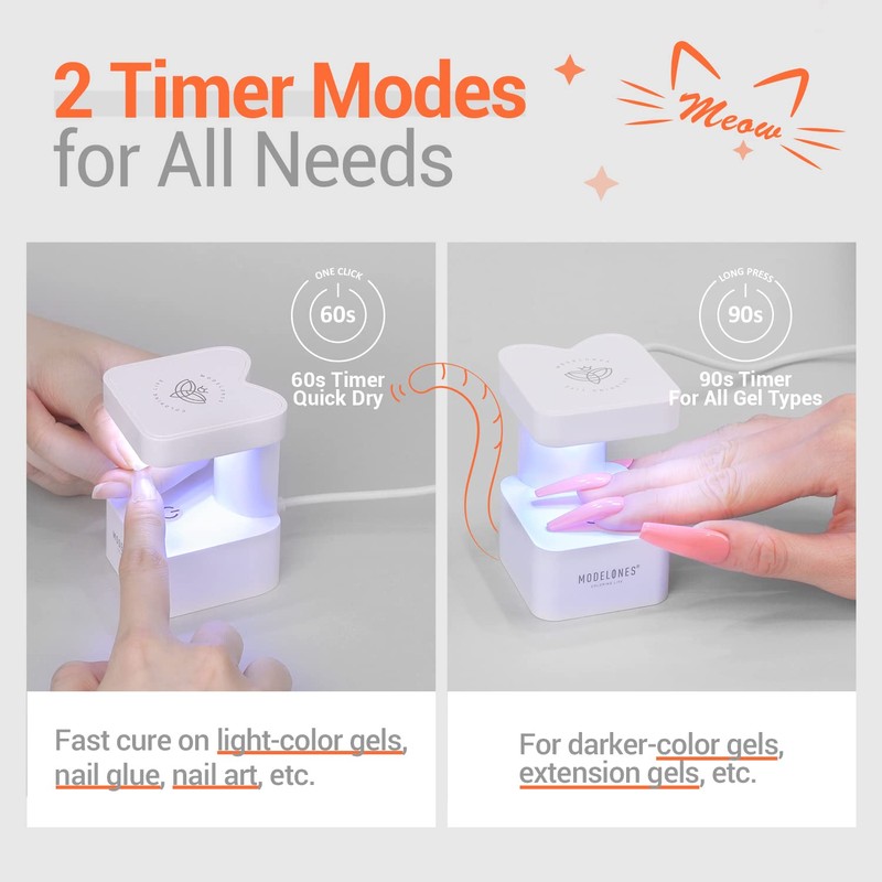 modelones Mini UV Light for Gel Nails, UV Nail Lamp,