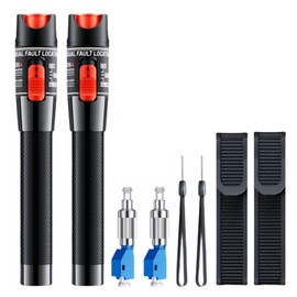 TXWTXPJ-2pcs Visual Fault Locator 50km,VFL Fiber Tester,Visual Fault Locator Fiber Optic Tester Kit Including Single Mode 9/125μm FC Male to LC Female Adapter