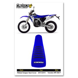 Enjoy MFG 2011-2015 YAMAHA WR 450 F SEAT COVER by Enjoy MFG ALL BLUE BLACK RIBS #152