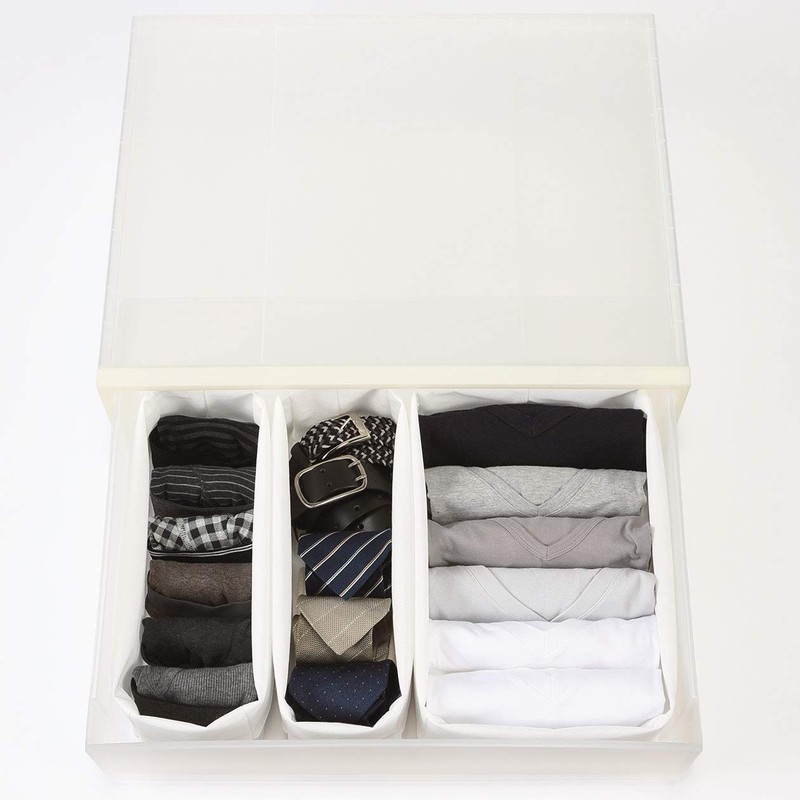 MUJI 02110468 Non-woven Fabric Divider Case, Small Width 4.3 x