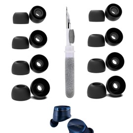 Vykyntow 8 Pairs Replacement Ear Tips Compatible with Bowers & Wilkins Pi8, with 3 in 1 Cleaner Kit, Silicone Ear Tips (XS/S/M/L)
