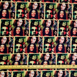 MGD Design BOB MARLEY COLLAGE FABRIC ( HALF YARD OR 1 YARD) - HALF YARD (18" X 58")