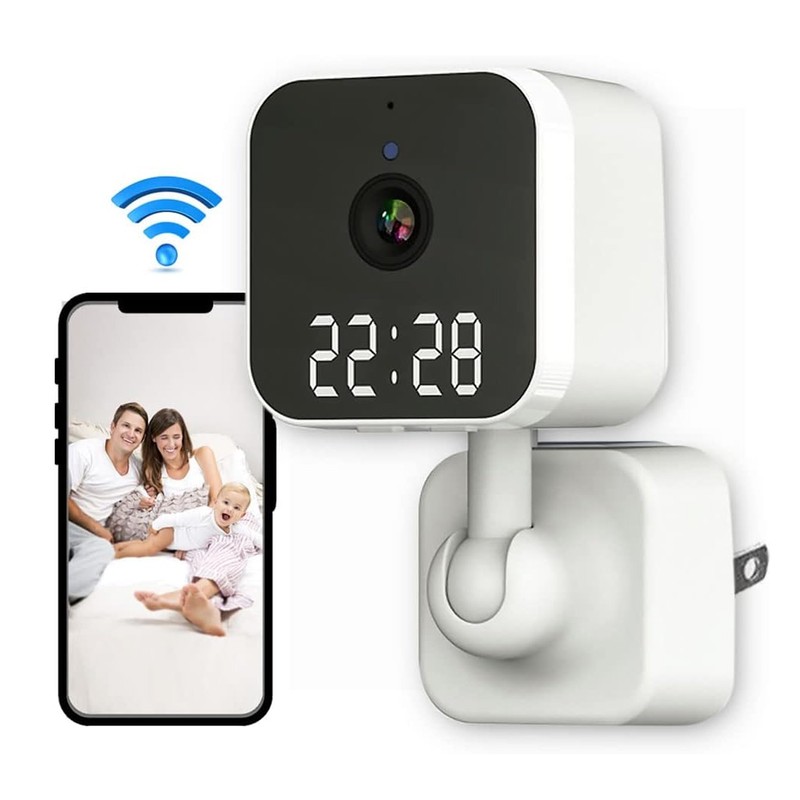 Indoor Security Camera with Clock 2.4G WiFi Wireless HD 3MP