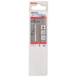 Bosch 2608596671 DIN338 Metal HSS-Tin Drill Bit, 2.0mm x 24mm x 49mm, Silver