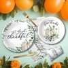 Srua Don Thanksgiving Paper Plates and Napkins Set, Fall Pumpkin