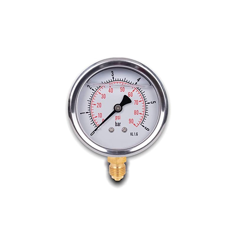Stainless steel radial pressure gauge D.63 mm with 1/4 glycerine
