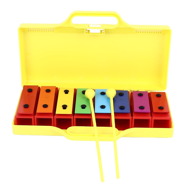 8 Notes Xylophone Colorful Educational Glockenspiel Xylophone Instrument with 2