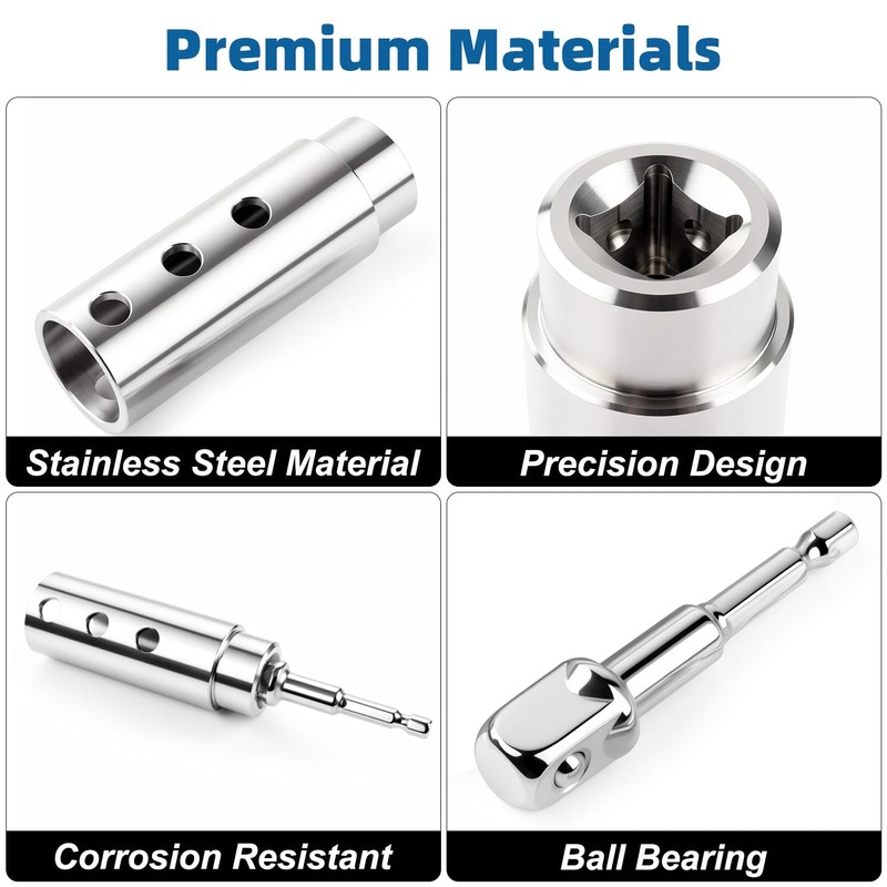 Trailer Jack Drill Adapter, Upgraded Stainless Steel 1 Inch Cordless