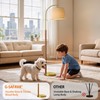 G-SAFAVA 62.5" Wood Floor Lamp for Living Room Gold with