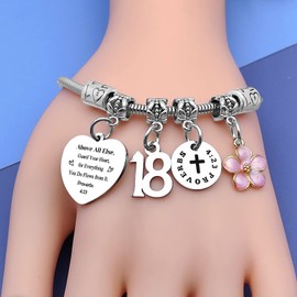 18th Birthday Gifts for Girls Bracelet Jewelry 18th Birthday Bracelet for Daughter Granddaughter Happy Birthday Gift for Best Friend 18 Years Old Girl Birthday Gift Bracelet for 18 Year Old Women
