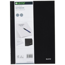 Leitz Solid Notebook, A4, 80 Sheets, Ruled, Hard Cover, 1 per Pack, Black