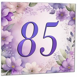 85th Birthday Card for Women - Purple Floral 85th Birthday Cards for 85 year old woman Eighty Five Eighty Fifth Ladies Grandma Nan Aunt Mum Sister Mom Friend